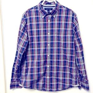 TOMMY🇫🇷HILFIGER PLAID POCKET BUTTON DOWN SHIRT M
